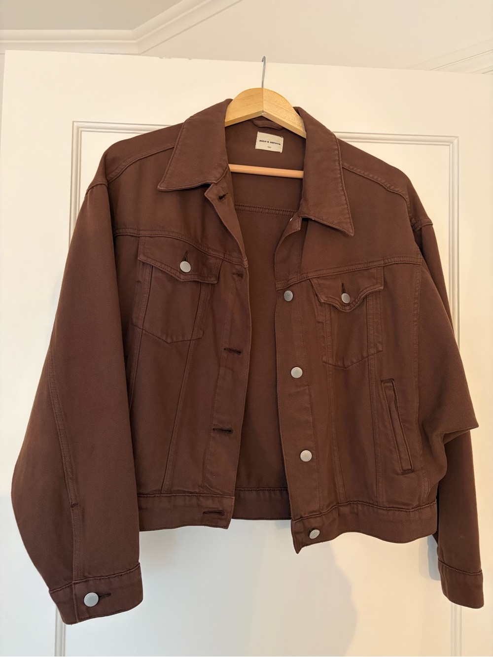 Zulu & Zephyr Brown Bomber-Style Denim Jacket